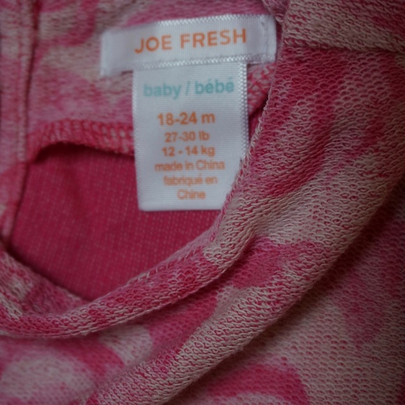 Girls Size 18-24mos Joe Fresh Pink Rose Tunic-style Top - Picture 2 of 3